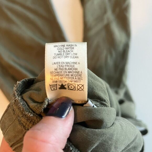 CLOTH & STONE Women’s Medium Olive Green Drawstring Joggers With Front Pockets - Picture 7 of 12